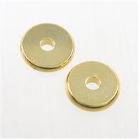 copper spacer beads, heishi, unfade, gold plated, approx 8mm dia