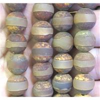 round tibetan style agate bead, matte, coffee, approx 10mm dia