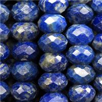 blue Lapis lazuli beads, faceted rondelle, approx 5x8mm