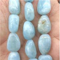 Aquamarine beads, freeform, blue, approx 8-14mm