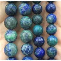 faceted round Azurite Beads, bule, approx 10mm dia