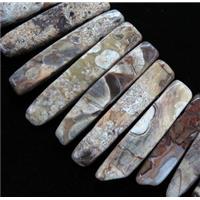 ocean jasper collar bead, stick, top drilled, approx 10-50mm