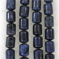 blue Dumortierite tube beads, dark blue, approx 6x8mm