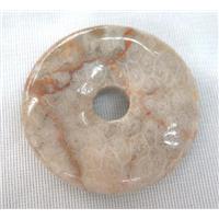 coral fossil donut pendant, approx 45-50mm