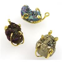 agate druzy pendant, mix color, tortoise, approx 15-30mm