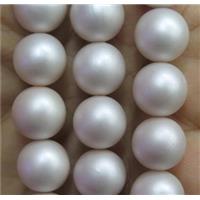 matte pearlized shell beads, round, approx 8mm dia