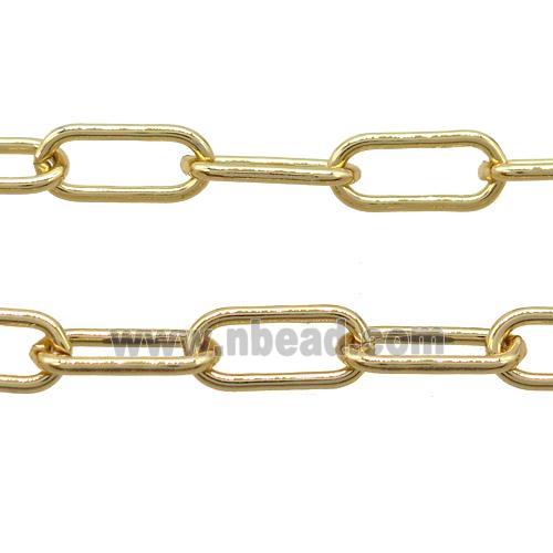 copper paperclip chain, gold plated