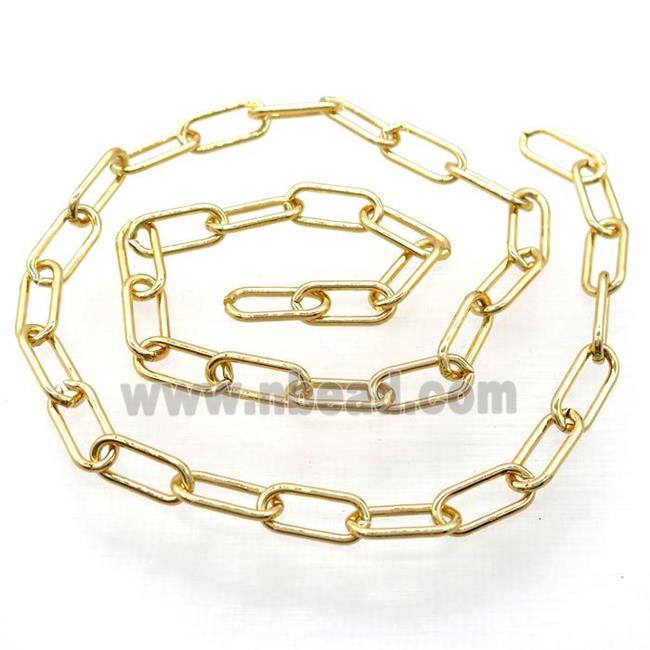 copper paperclip chain, gold plated