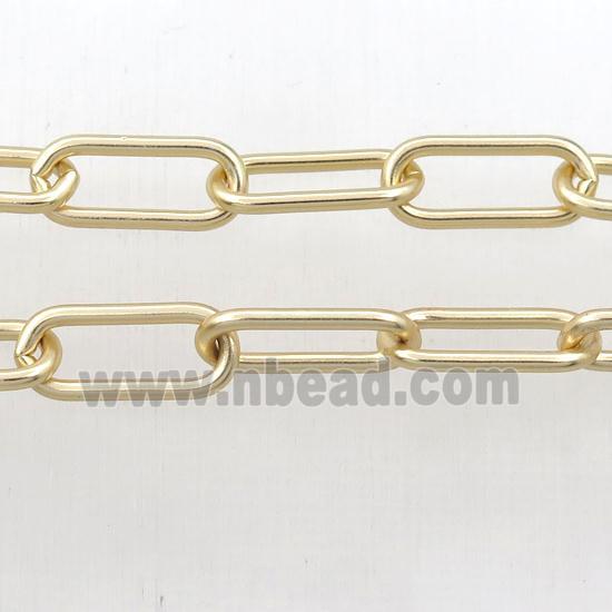 Brass paperclip chain, gold plated