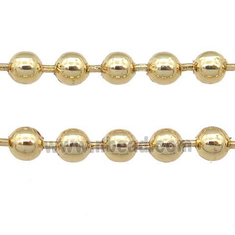 stainless Iron Ball Chain, gold plated