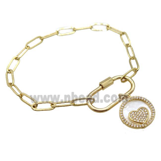 copper bracelet, gold plated
