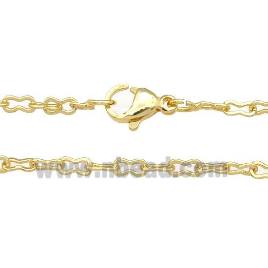 copper necklace chain, unfaded, gold plated