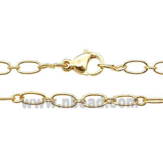copper necklace chain, unfaded, gold plated