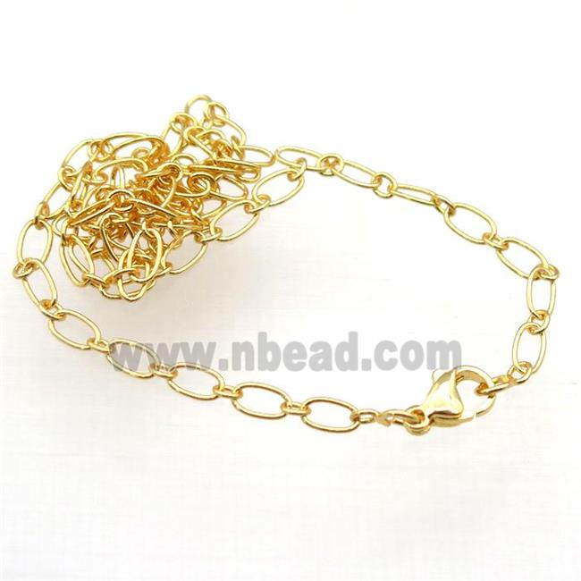 copper necklace chain, unfaded, gold plated