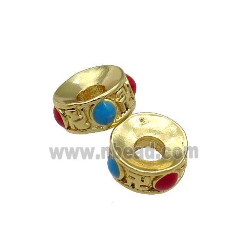 Copper Heishi Spacer Beads Enamel Gold Plated