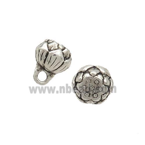 Tibetan Style Zinc Lotus Pendant Charms Antique Silver