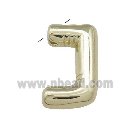 Copper Letter J Pendant Gold Plated