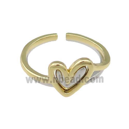 Copper Heart Rings Gold Plated