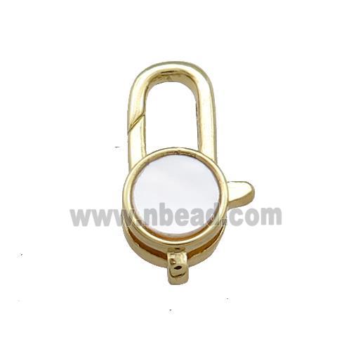 Copper Lobster Clasp Pave Shell 18K Gold