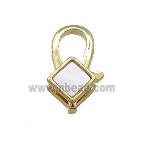 Copper Lobster Clasp Pave Shell 18K Gold Plated