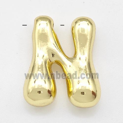 Copper Letter-N Pendant Gold Plated