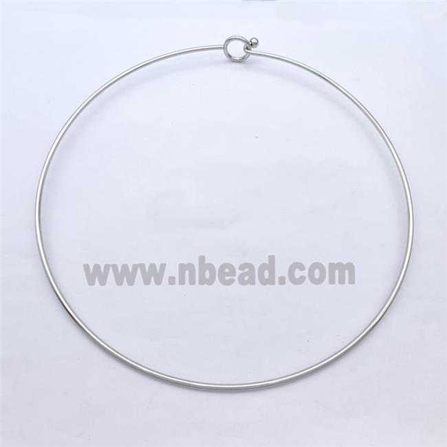Copper Wire Collar Necklace Platinum Plated