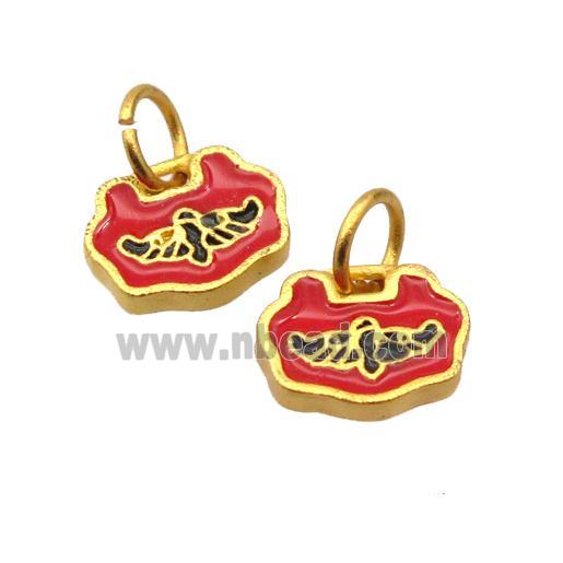 alloy pendant with enamel, gold plated
