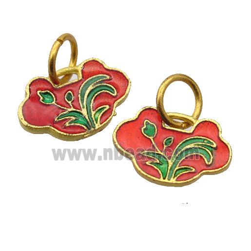 alloy pendant with enamel, gold plated
