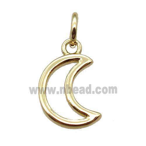 copper moon pendant, gold plated