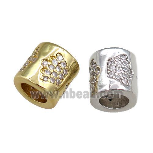 copper tube beads pave zircon, crown, mixed