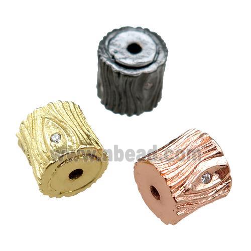 copper tube beads pave zircon, mixed