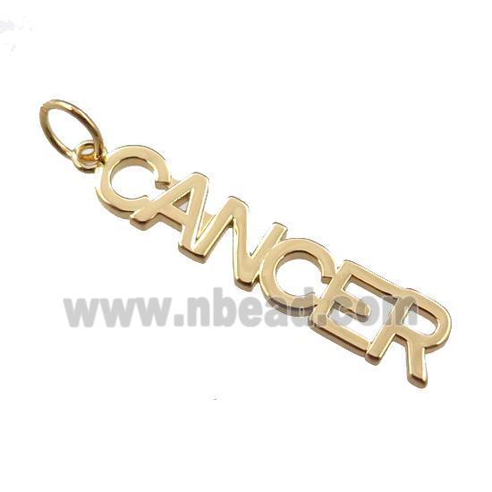 copper zodiac CANCER pendant, gold plated