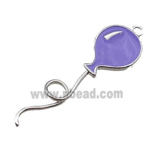 copper ballon pendant, enameled, platinum plated