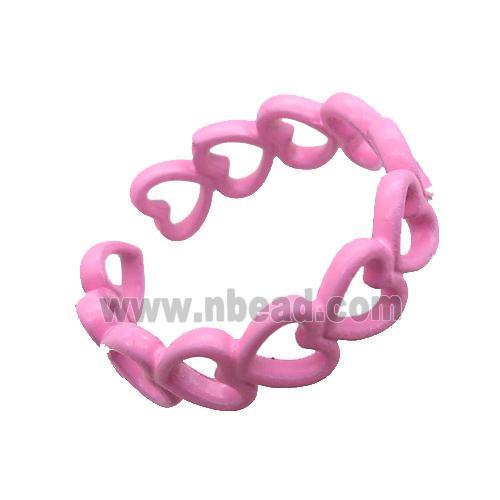 copper rings with pink lacquered