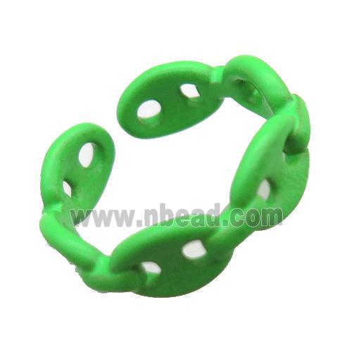copper rings with green lacquered, pignose