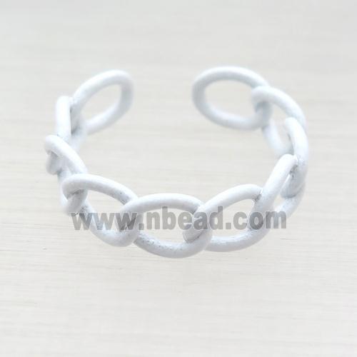 copper Rings with white fire lacquered, adjustable