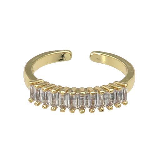 copper Rings paved zircon, gold plated