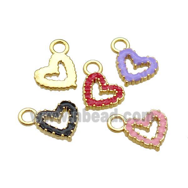 mix copper Heart pendant with enamel, gold plated