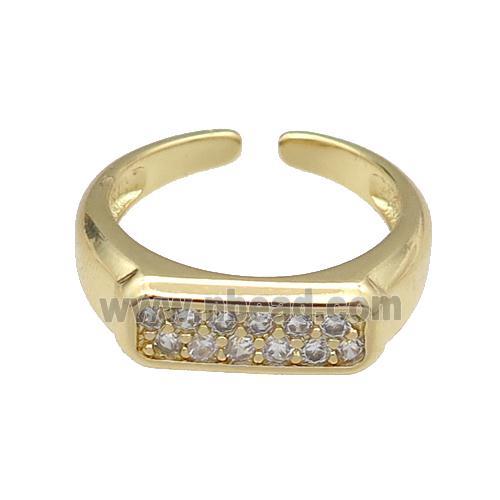 copper Ring pave zircon gold plated