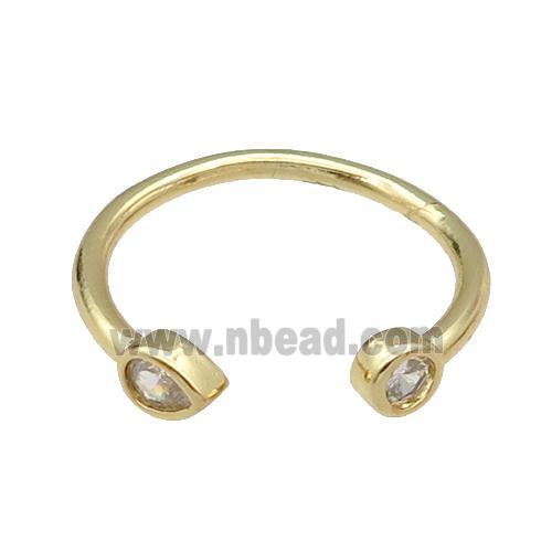 copper Ring pave zircon gold plated