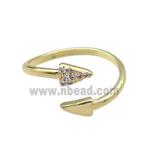 copper Ring pave zircon gold plated
