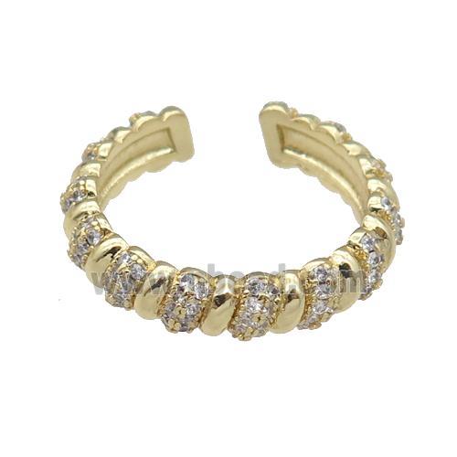 copper Ring pave zircon gold plated