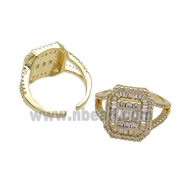 copper Ring pave zircon gold plated