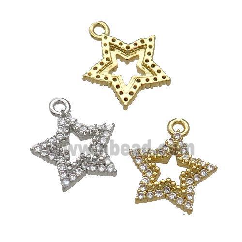 Copper Star Pendant Pave Zircon Mixed