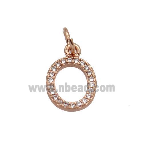 Copper Circle Pendant Pave Zircon Rose Gold