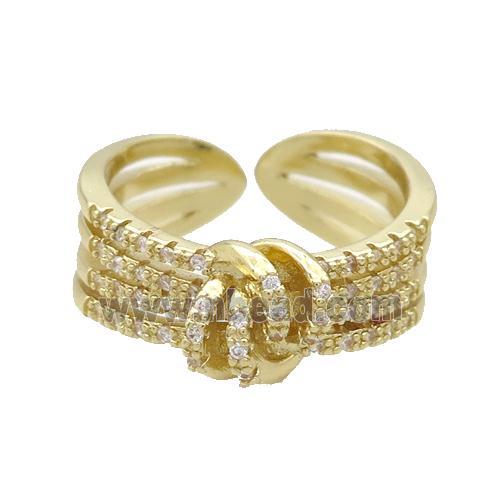 Copper Ring Pave Zircon Gold Plated