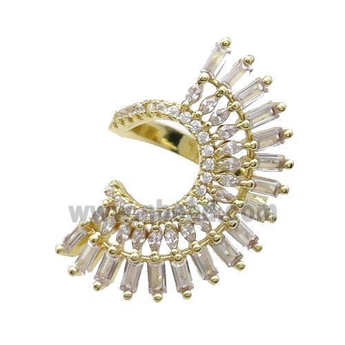 Copper Ring Pave Zircon Gold Plated