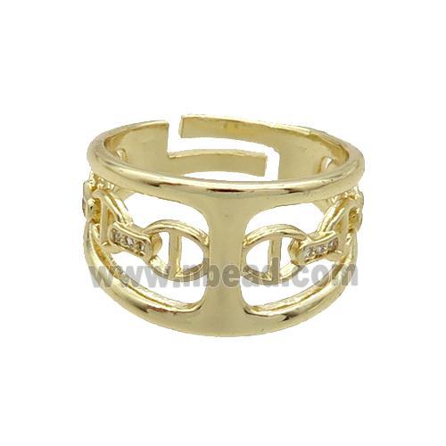Copper Ring Pave Zircon Gold Plated