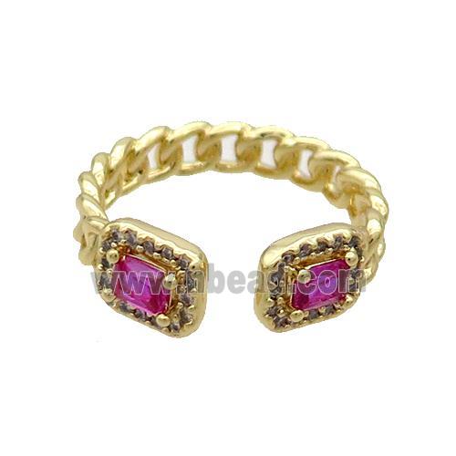Copper Ring Pave Zircon Gold Plated