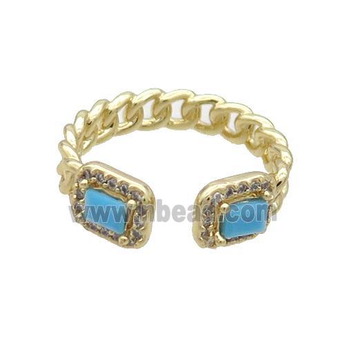 Copper Ring Pave Zircon Gold Plated